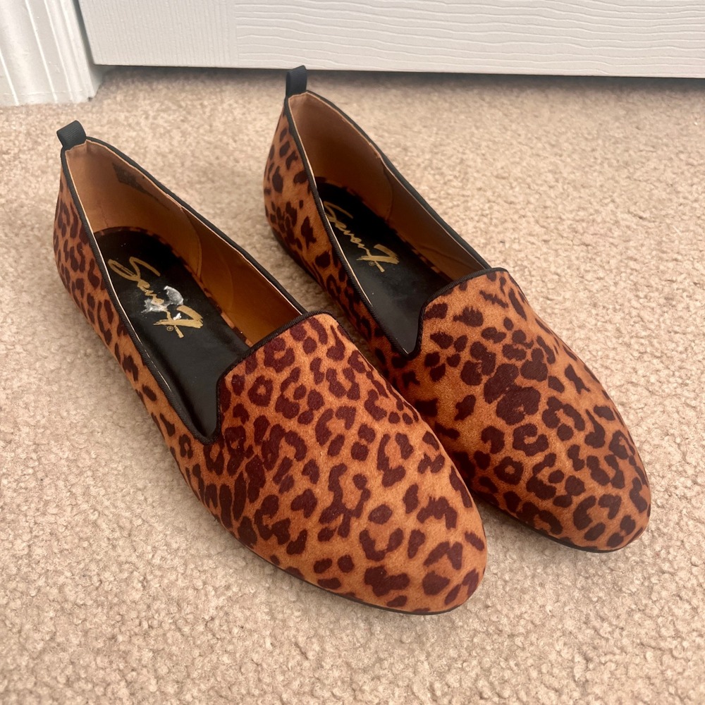 Seven 7 Leopard Print Regent Flat Loafer Shoes Women Size 10 Brown‎